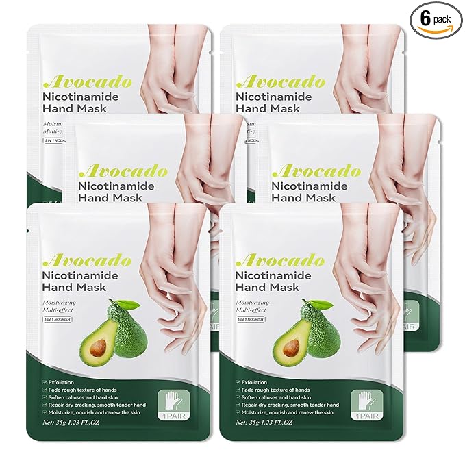 Hand Mask Moisturizing Gloves 6 Pack,Hydrating Hand Mask for Women,Soft Gloves for Dry Cracked Skin I