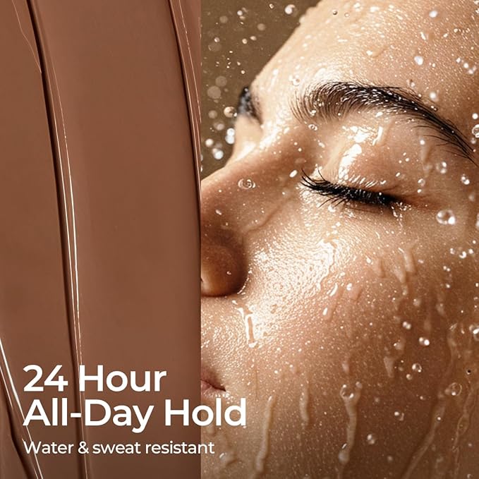 SACE LADY 24H Lock Eyebrow Gel, Waterproof Brow Gel Brown with Built-in Brush, Long-Lasting Natural Pigmented Eye Makeup for Women (02 Dark Brown)