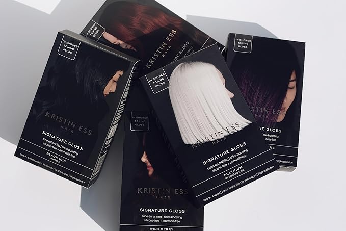 Kristin Ess Hair Gloss in Winter Wheat Light Neutral Blonde - 4 Wk Semi Permanent Hair Color for Women - Light Blonde Color Depositing Conditioner & Toner for Vibrant Color + Shine - Hair Dye Glaze