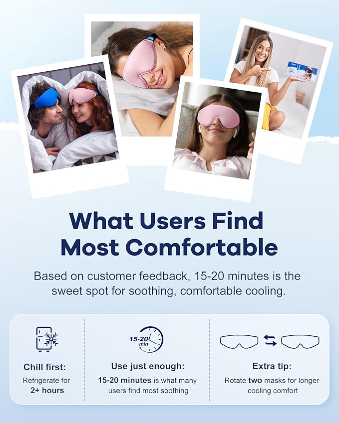 Upgraded Cooling Gel Eye Mask for Puffy Eyes: Larger Full-Eye Cover Design for Ice Cooling Relief, Reusable Cold Compress for Dark Circles, Eye Bags, Fatigue & Migraine(Pink)
