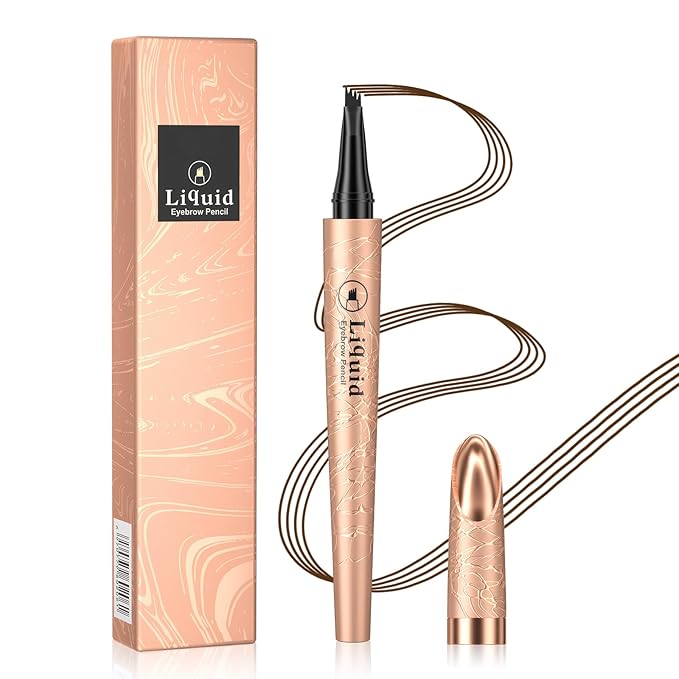 Eyebrow Pencil Eyebrow Microblading Pen, Eyebrow Pen Micro 4 Point Brow Pen Lift & Snatch, Micro Edge Eyebrow Pencil, Waterproof & Long-Lasting, Eye Makeup for Brow Flick (Dark Brown)