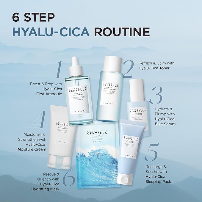 SKIN1004 Hyalu-Cica First Ampoule, Korean Serum for Face with Hyaluronic Acid & Centella, Facial Ampoule Serum for Deep Moisture, Lightweight Centella Ampoule, Korean Skin Care, 3.38 fl.oz / 100ml