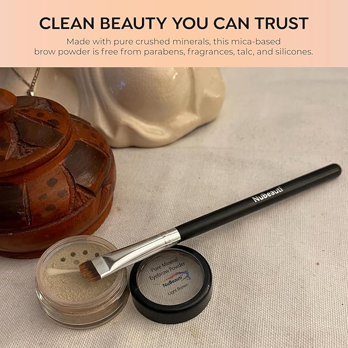 Natural Eyebrow Powder Kit Mica Brow Powder Makeup Kit with Professional Angled Brush 10 Natural Shades No Parabens or Chemicals Eyebrow Shaper Kit