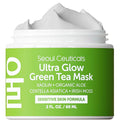 SeoulCeuticals Korean Skin Care Face Mask for Sensitive Skin - Korean Skincare Green Tea Wash Off Masks - K Beauty Face Masks - Aloe Vera Mask + Centella Asiatica Hydrating Facial Spa Mask 2oz