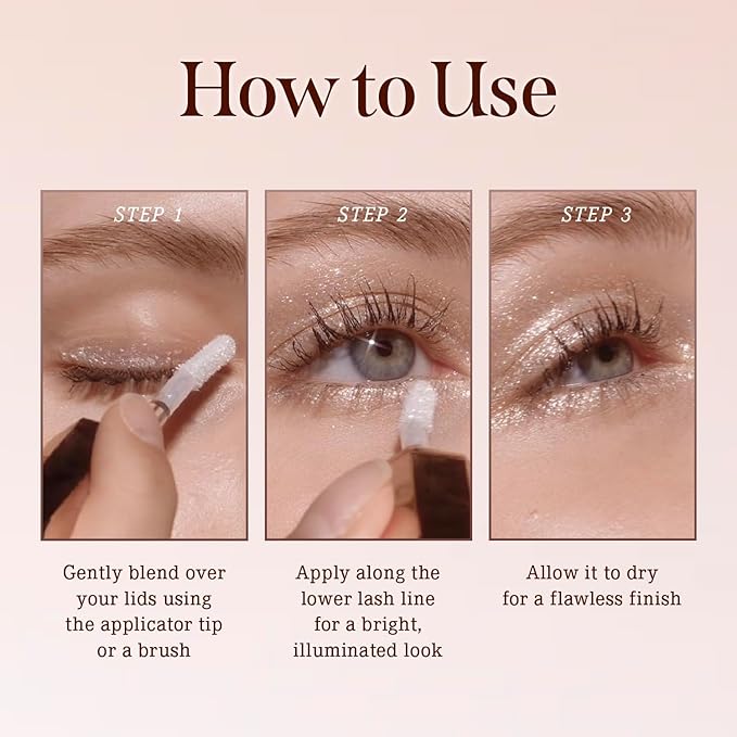 DEARDAHLIA Paradise Shine Eye Sequins (Muse) - Lightweight Liquid Glitter Eyeshadow, Minimal Fallout, High-Shine Pearl Finish, Lightweight, Blendable, Vegan Korean Eye Makeup. 0.14 oz