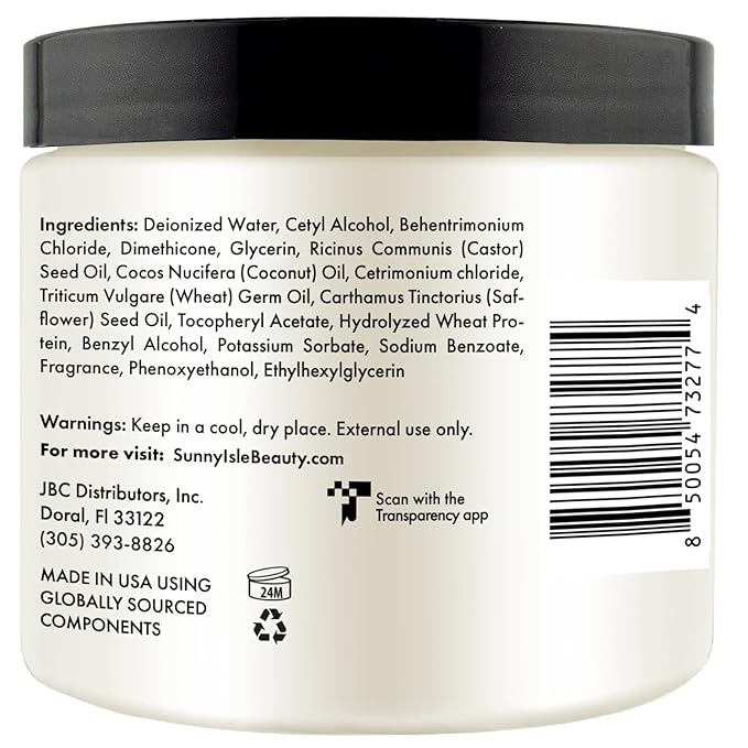 Sunny Isle Lavender Mint Hair & Strong Roots Intensive Repair Masque - Biotin, Jamaican Black Castor Oil - 16 oz