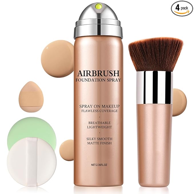 Air Brush Makeup Foundation,Magic Minerals Airbrush Foundation Makeup,Silk Flawless,Buildable Coverage,Moisturizing Formula for Smooth Radiant Skin (02 Beige)