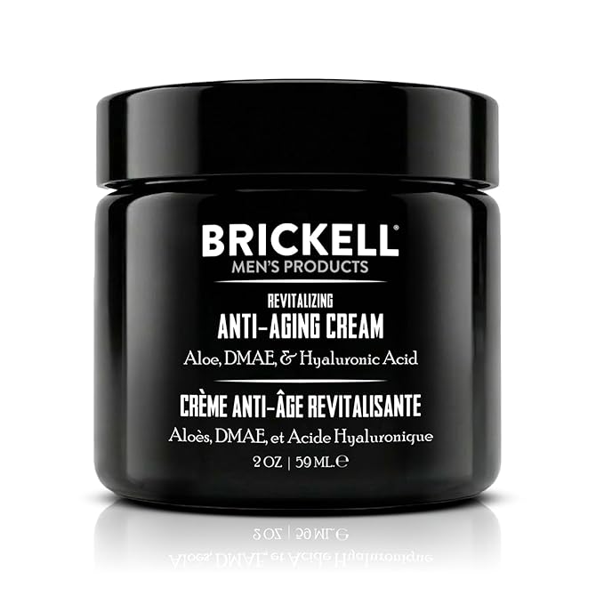 Brickell Men's Revitalizing Anti-Aging Cream For Men, Anti Wrinkle Night Face Cream To Reduce Fine Lines and Wrinkles, With Vitamin E, Jojoba Oil, and Hyaluronic Acid, 2 Ounce, Unscented