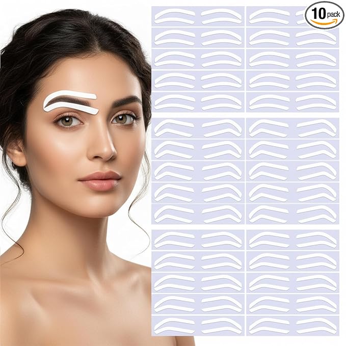 Eyebrow Tape, 30Pairs Eye Brow Stencil Adhesive Eyebrow Stencil Stickers Disposable, Airbrush Eyebrows Stencils Mapping Guides Brow Template for Older Women Tinting