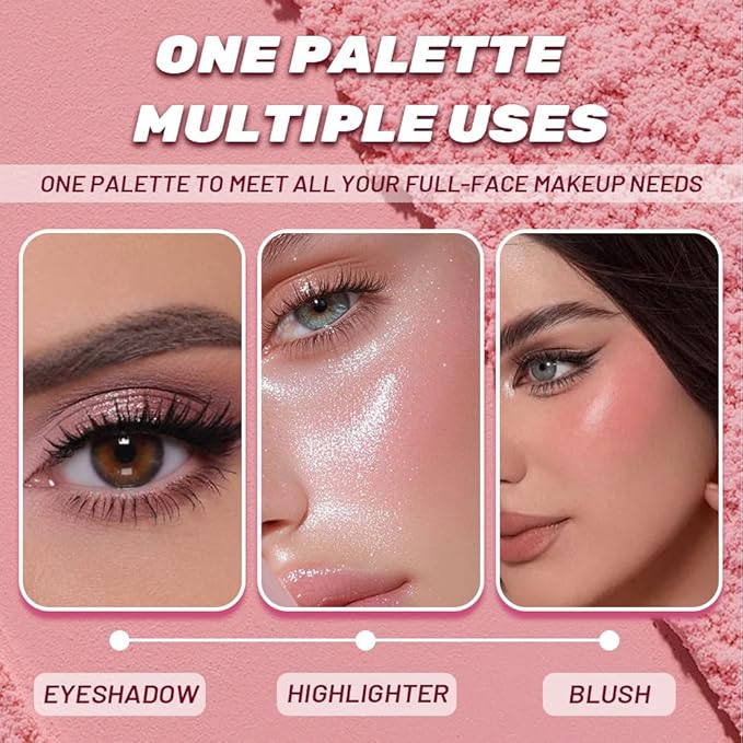 CAKAILA 7Colors Eyeshadow Makeup Palette,Pink Mauve Brown Champagne Natural Neutral Eye Shadow Palettes for Older Women,Long Lasting Naturing-Looking,Lightweight,Eye Makeup Kit Travel Size,Vegan
