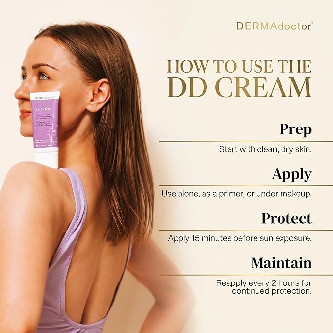 DERMAdoctor Tinted Moisturizer with SPF 30, Mineral DD Cream, Universal Tint Primer, Hydrating Face Moisturizer with SPF, Lightweight Sheer Coverage Broad-Spectrum Zinc Oxide Sunscreen, All Skin Types