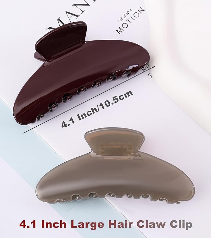 2 Pack Acetate Hair Claw Clips for Women 4 Inch Large Claw Hair Clips for Thin to Thick Hair