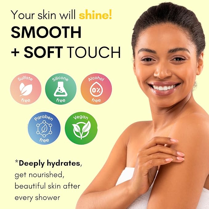 Muun Exfoliating Body Wash, Salicylic Acid (BHA) & Lactic Acid (AHA) Shower Gel, Prevent Ingrown Hair Underarm Bikini, Hydrating Body Wash Clears - 16.9 Fl Oz/500ml