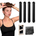 Heatless Curls Overnight, 5 Pcs Heatless Hair Curler to Sleep in Overnight Blowout Rods No Heat Hair Rollers with Scarf - Black