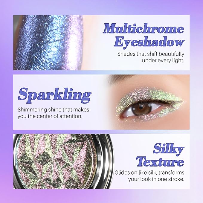CHARMACY Duochrome Eyeshadow, Insane Shifters Chameleon Eyeshadow, Creates High-Impact, Metallic Eye Looks, 100% Vegan and Cruelty Free (Chameleon-#808, 0.06 Ounce (Pack of 1))