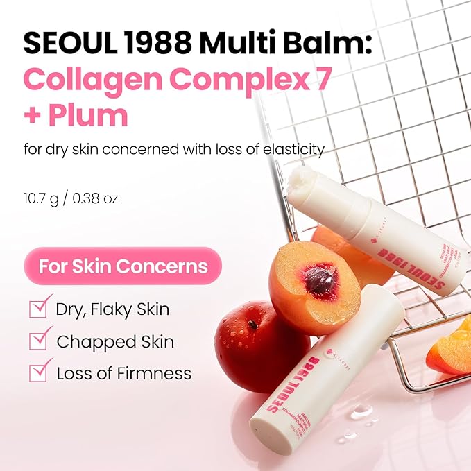 K-SECRET SEOUL 1988 Collagen Multi Balm – Formulated with 7-Type Collagen Complex and Plum | Multi-Area Balm Stick for Hydrated & Radiant Skin | Korean Skincare, 10.7g / 0.38 oz