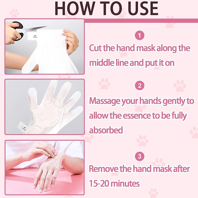 6PCS Hand Masks,Hydrating Hand Masks Moisturizing Gloves Overnight for Dry Cracked Hands,Daily Hand Care Hand Masks Gift Set for Women and Men C