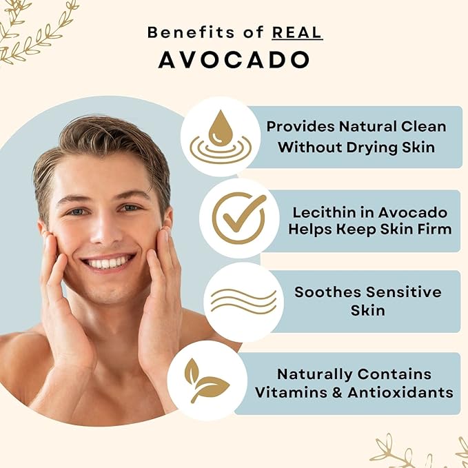 Goat Milk Soap Bars, Avocado (2 Pack) - Face, Hands & Body, Premium, Handmade w/Real Milk in USA - Natural Bar for Men, Women - Fragrance-Free Goat Soap, Gently Exfoliating, No Dyes (3oz)