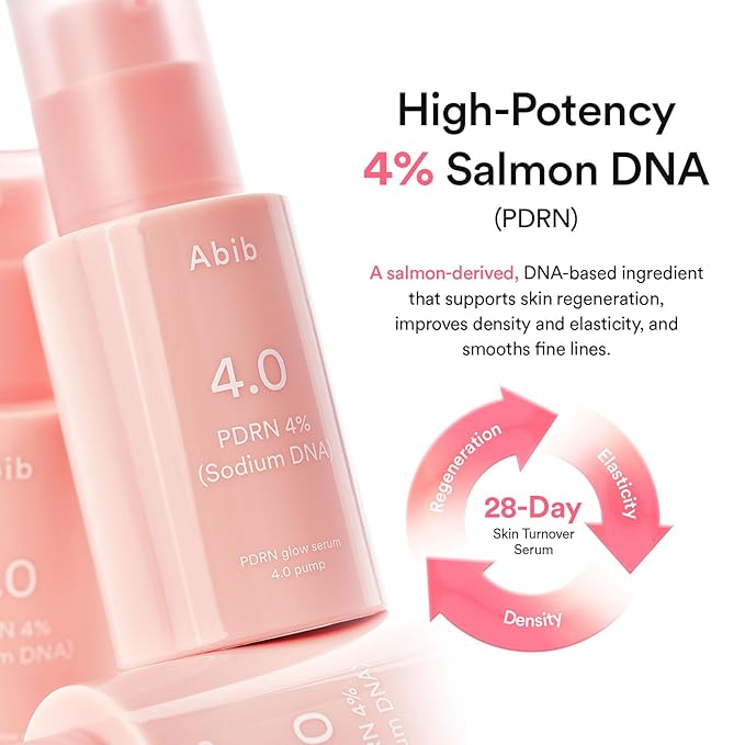 Abib PDRN Glow Serum 4.0 Pump 1.01 fl oz, 4% Salmon DNA PDRN, Skin Turnover & Revitalization Care, Elasticy, Skin Density, with Peptides, Hyaluronic Acid & Hydrolyzed Collagen, Korean Skin Care