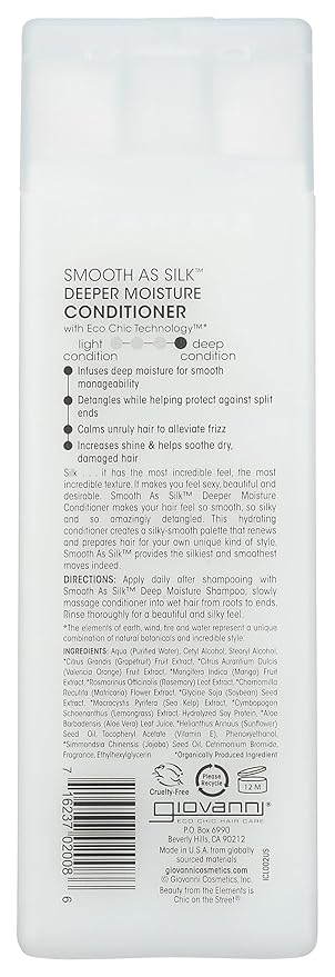 GIOVANNI Smooth As Silk Conditioner, 8.5 FZ
