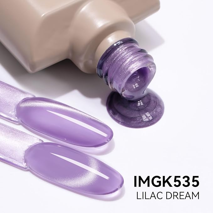 MAYCHAO 15ML Silk Light Purple Cat Eye Gel Nail Polish 1Pc Glassy Lilac Dream Cat Eye Holographic Magnetic Gel Polish Soak off Nail Polish for Nail Art Manicure Salon DIY at Home, 0.5 OZ