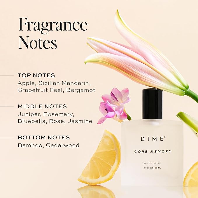 DIME Beauty Core Memory Perfume for Women, Bright & Citrusy Fragrance, 1.7 oz / 50 ml