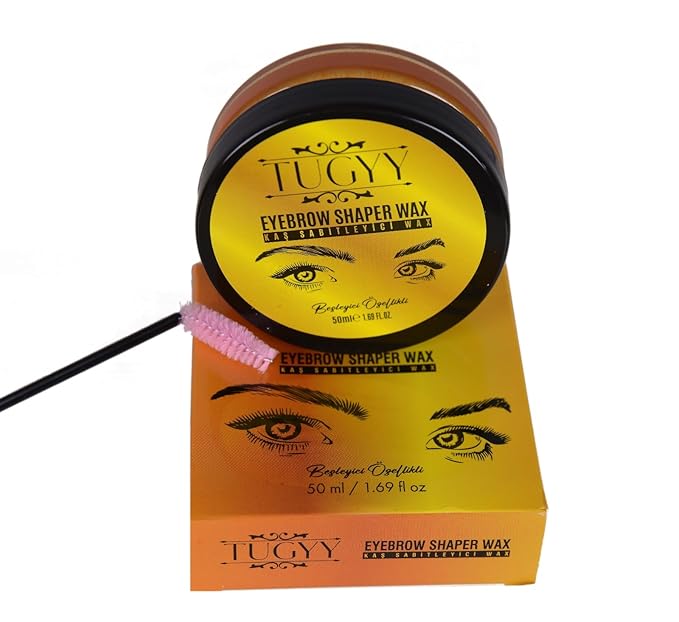 TUGYY Pro Brow Lamination Kit Clear Wax + Dual-Ended Brush | DIY Eyebrow-Long Lasting Quality | Professional Salon-Waterproof Hold | Fluffy, Feathered Brows in 1 Stroke