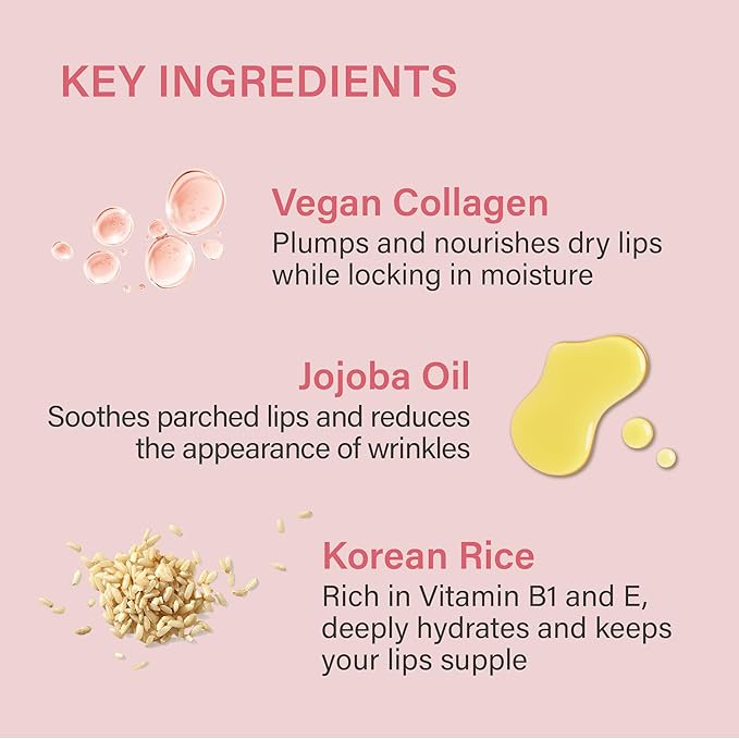 Melixir Vegan Lip Treatment, Sheer Tinted Lip Balm for Instant Hydration & Shine, Moisturizing Lip Gloss, Infused with Vegan Collagen & Jojoba Oil, Cruelty-Free, Korean Skincare-0 Glass(0.5oz/15g)