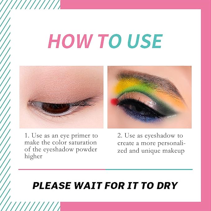 LOKFAR 2 Pack Matte Eyeshadow Primer for Oily Lids Black Eyeshadow No Crease Eye Primer Makeup Eyeshadow Base Waterproof & Smudge-proof & Long Lasting Cream Liquid Eye-shadow for All Shadows (Set C)