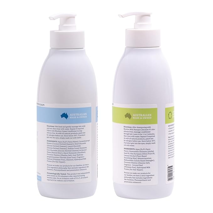 MooGoo Natural Milk Shampoo & Cream Conditioner Pack - For Itchy, Dry, Sensitive Scalps Prone to Eczema & Psoriasis – Sulphate-Free, Silicone-Free, Paraben-Free - 2x 16.9 fl oz