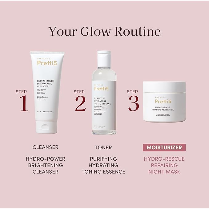 Pretti5 Hydro-Rescue Night Mask 100g – Overnight Sleeping Mask & Barrier Repair for Sensitive Skin – Hydrating Face Cream with Snow fungus & Niacinamide for Soothing – Made in Japan TCM