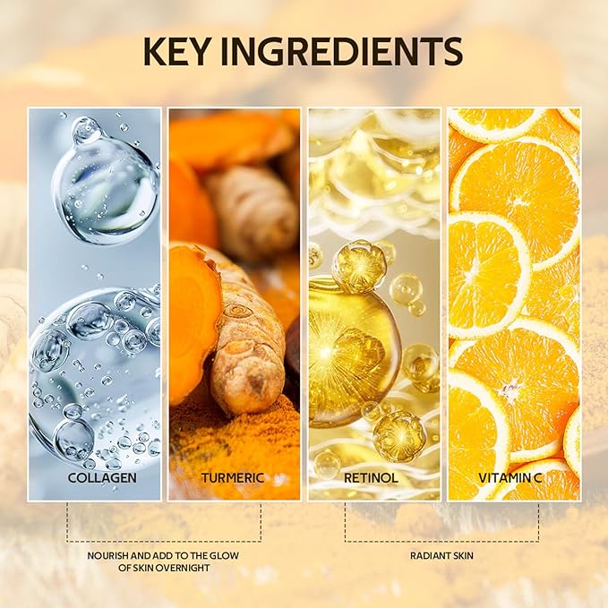 Turmeric Peel Off Face Mask, Wrapping Moisturizing Water Face Mask, Quickly Absorbed Non-Sticky Supplement Nutrition Improving Skin Elasticity Nourishes Firming Smooth for Daily Skin Care