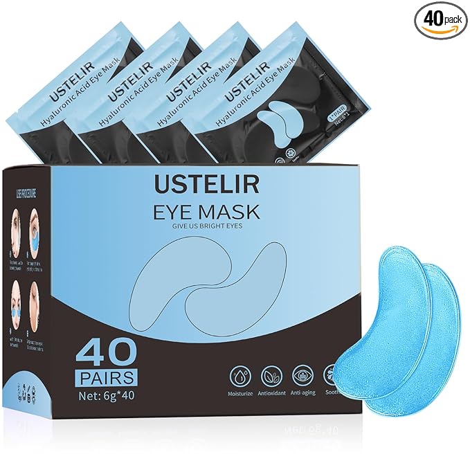 Under Eye Patches, 40 Pairs Eye Mask for Dark Circles, Puffy Eyes, Undereye Bags,Wrinkles,Eye Mask Patches with Hyaluronic Acid, Eye Treatment Skin Care for Men & Women Gift