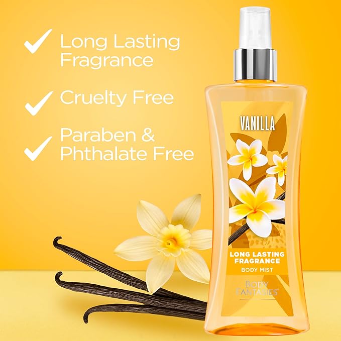 Body Fantasies Signature Fragrance Body Spray, Vanilla, 8 fl oz (Pack of 2)