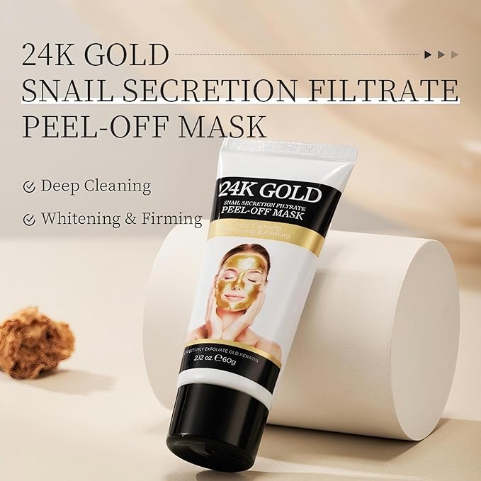 24K Gold Collagen Overnight Wrapping Face Mask – Hydrating & Firming Peel-Off Collagen Face Mask for Elasticity, Radiance & Smooth Skin – 2.12 fl.oz, Suitable for All Skin Types