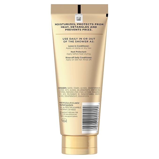 Pantene Miracle Rescue 3 in 1 Leave In Conditioner,Rinse off Conditioner,Heat Protectant for Hair,Detangler,Anti Frizz,Moisturizing,For All Hair Types,Safe-for Color Treated-Hair,6.0 fl oz,(Pack of 2)