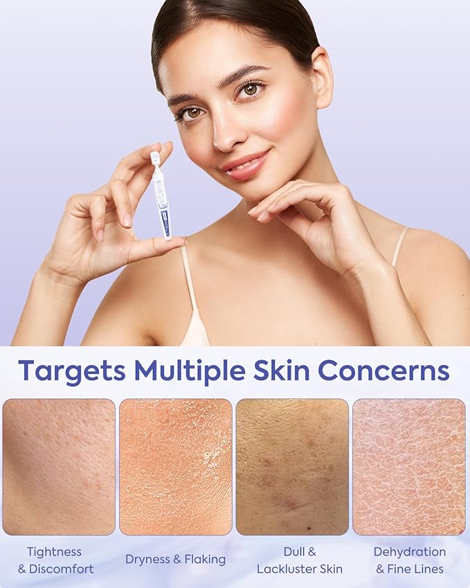 KOMFYMED Hydrating Serum Ampoules with Sodium Hyaluronate & Algae Extract, Deep Moisture & Barrier Repair, Single-Use Skincare Serum for Dry & Sensitive Skin (1.5ml / 0.05 fl.oz × 30)