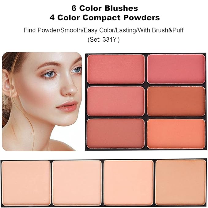 MISS ROSE M 58 Color Professional Makeup Kit for Women Full Kit, Include Eyeshadow Facial Blusher Eyebrow Powder Face Concealer Powder Eyeliner Pencil and a Mirror(331N)