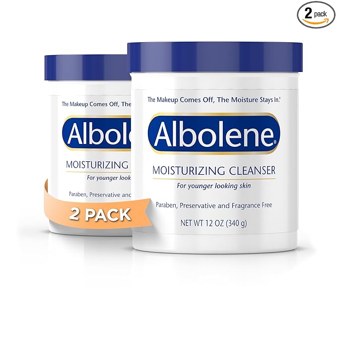 Albolene Moisturizing Cleanser & Makeup Remover Balm - Fragrance-Free Facial Cream for Cleansing & Hydration - Multi-Use Skincare for All Skin Types - No Harsh Chemicals - 12 oz (Pack of 2)