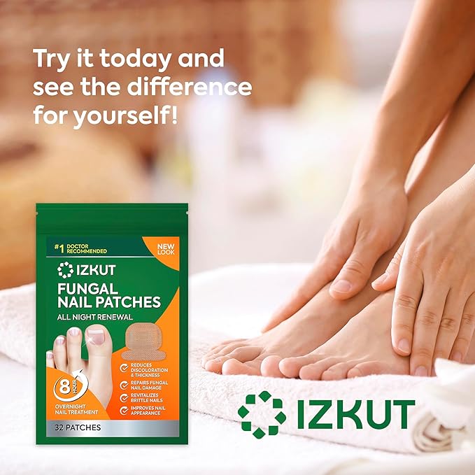 Toenail Fungus Treatment Extra Strength: Nail Fungus Treatment Patches for Toenail and Fingernails - 8-Hour Nighttime Renewal with 1% Tolnaftate - 32 Patches