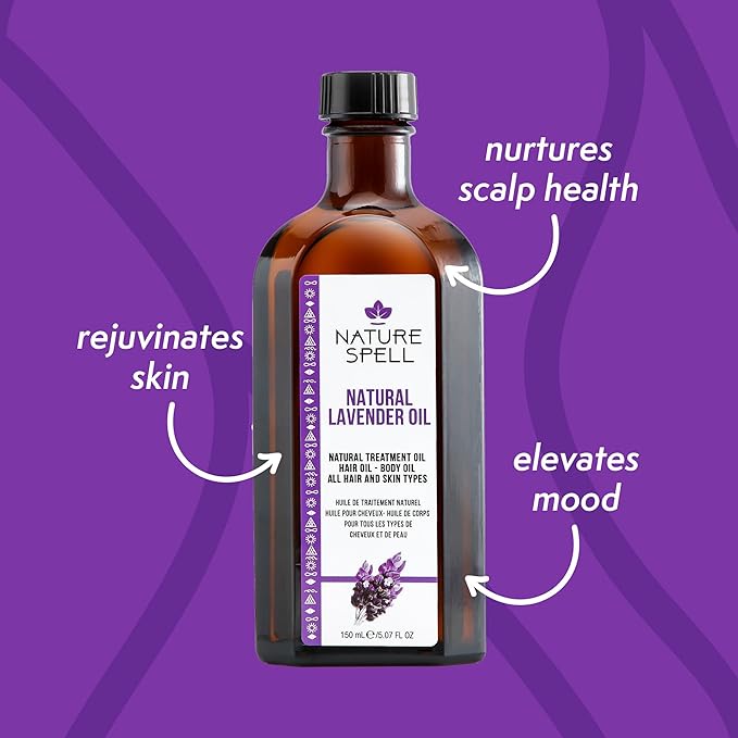 Nature Spell Lavender Oil for Hair Growth, Pre-Diluted Scalp Oil to Reduce Dandruff, Soothe Itchy Scalp, Maintain Scalp Clarity, Multipurpose, for All Hair Types, Vegan, 5.07 fl oz