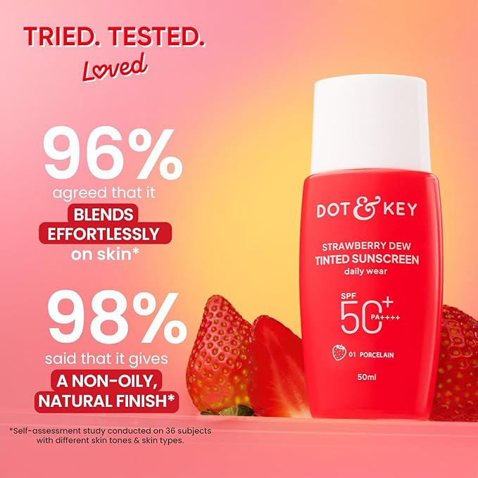 Dot & Key Strawberry Dew Tinted Sunscreen SPF 50 PA++++ | Broad Spectrum Face Sunscreen | For All Skin Types | 1.69 fl oz (50 ml)