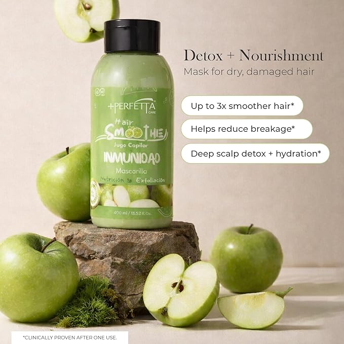 Hair Smoothies Mask - Deep Conditioning Treatment for Dry, Damaged Hair | Hydrates, Repairs & Gently Exfoliates with Natural Oils & Vitamins (Immunity)