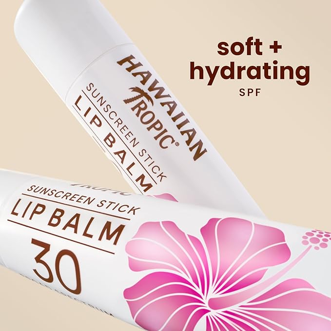 Hawaiian Tropic Tropical Lip Balm SPF 30 | SPF Lip Balm, Beach Essentials, Travel Sunscreen for Lips, Beach Necessities, Summer Essentials, Sunblock for Lips, Sun Protection, 0.14oz (Pack of 10)