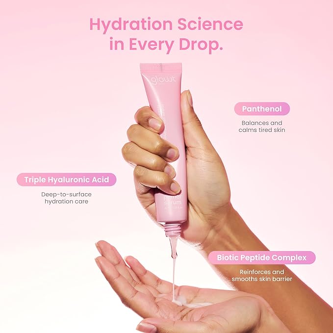 Glow Skin Prep Primer Serum – Makeup Gripping & Hydrating Radiance Base | Triple HA, Panthenol & Biopeptides | Flawless, Extended Wear Primer | 45 ml / 1.52 fl. oz.