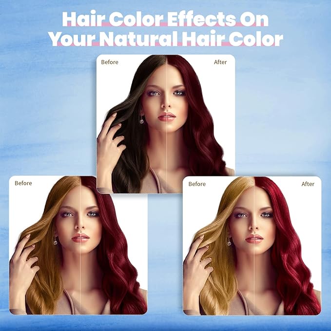 IIIMEIDU Burgundy Hair Dye Shampoo 3 in 1 for Gray Hair, Herbal Ingredients Dye Shampoo for Women Men, Hair Color Shampoo for Grey Coverage 500ml