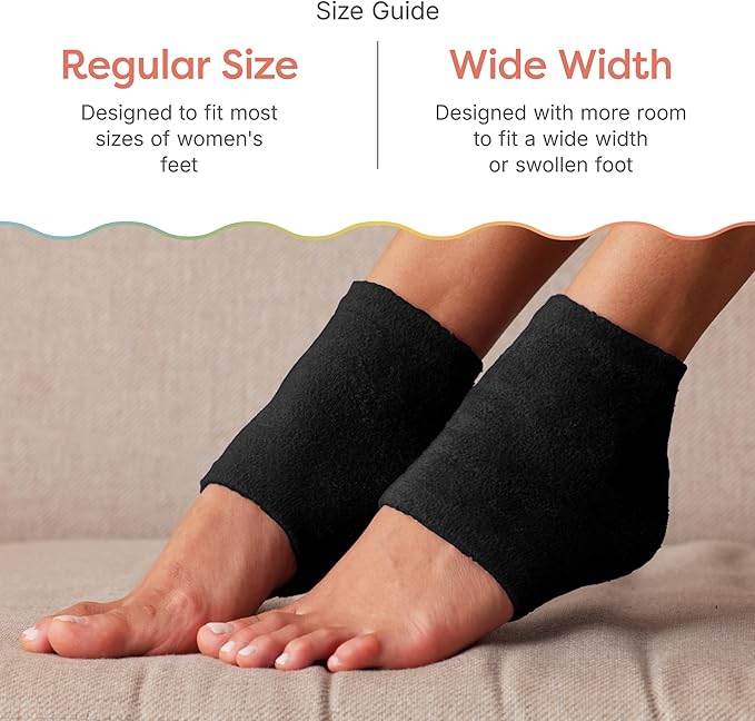 ZenToes Moisturizing Socks for Cracked Heel Treatment, Vitamin E, Olive Oil and Jojoba Oil Infused Heel Socks, Spa Gifts for Women, Mothers Day Gifts (Fuzzy Black, Regular)