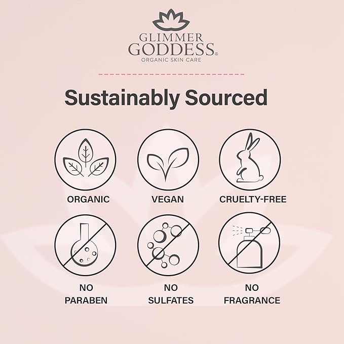 Glimmer Goddess Organic Whipped Body Butter for Women - Moisturizer Cream with Shea & Cocoa Butter, Almonds & Coconut Oil - Citrus Mango, 8oz