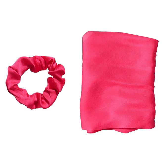 Pack of 2 Knotted Bow Hair Scrunchies Elastic Hair Scarf Black Hair Ties Bands Satin Hair Ribbon Scrunchy Red Ponytail Holder for Women and Girls, Hair Scarf Scrunchies, Hair Accessories Hair Bow