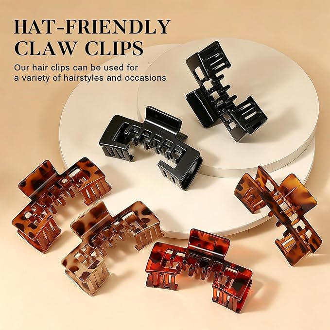 4 PCS Large Strong Trucker Hat Claw Clips for Women – 4.1 Inch Hat-Friendly Non-Slip Baseball Cap Hair Clips, Trucker Claws Hair Clip for Baseball Hat, Hair Claw for Baseball Cap for Thick Thin Hair